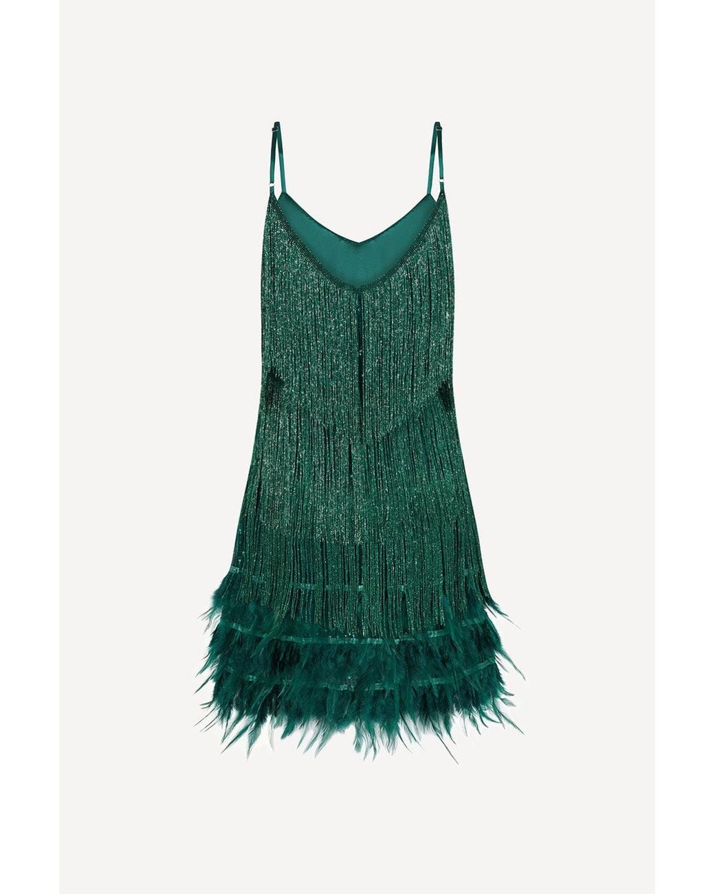 Pretty Eccentric Green Hundred Watt Tassel Dress
