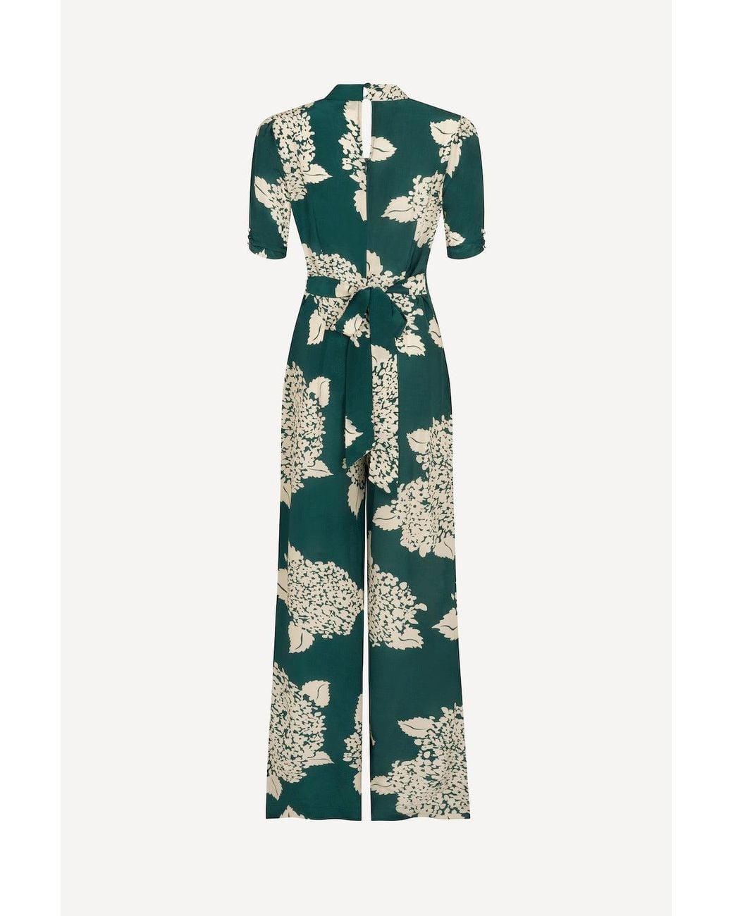 Pretty Eccentric Green Hydrangea Print Mabel Jumpsuit