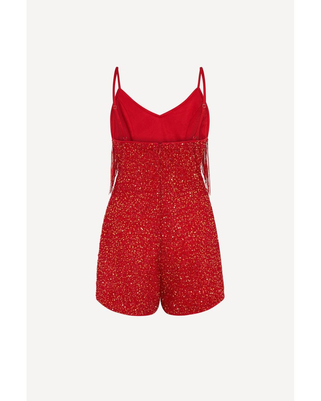 Pretty Eccentric Red Bon Bon Playsuit