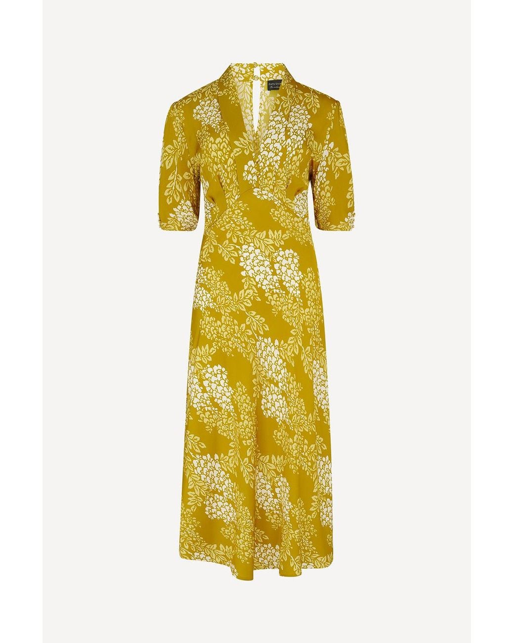 Michelle Corvane Yellow Wisteria Print Sadie Dress