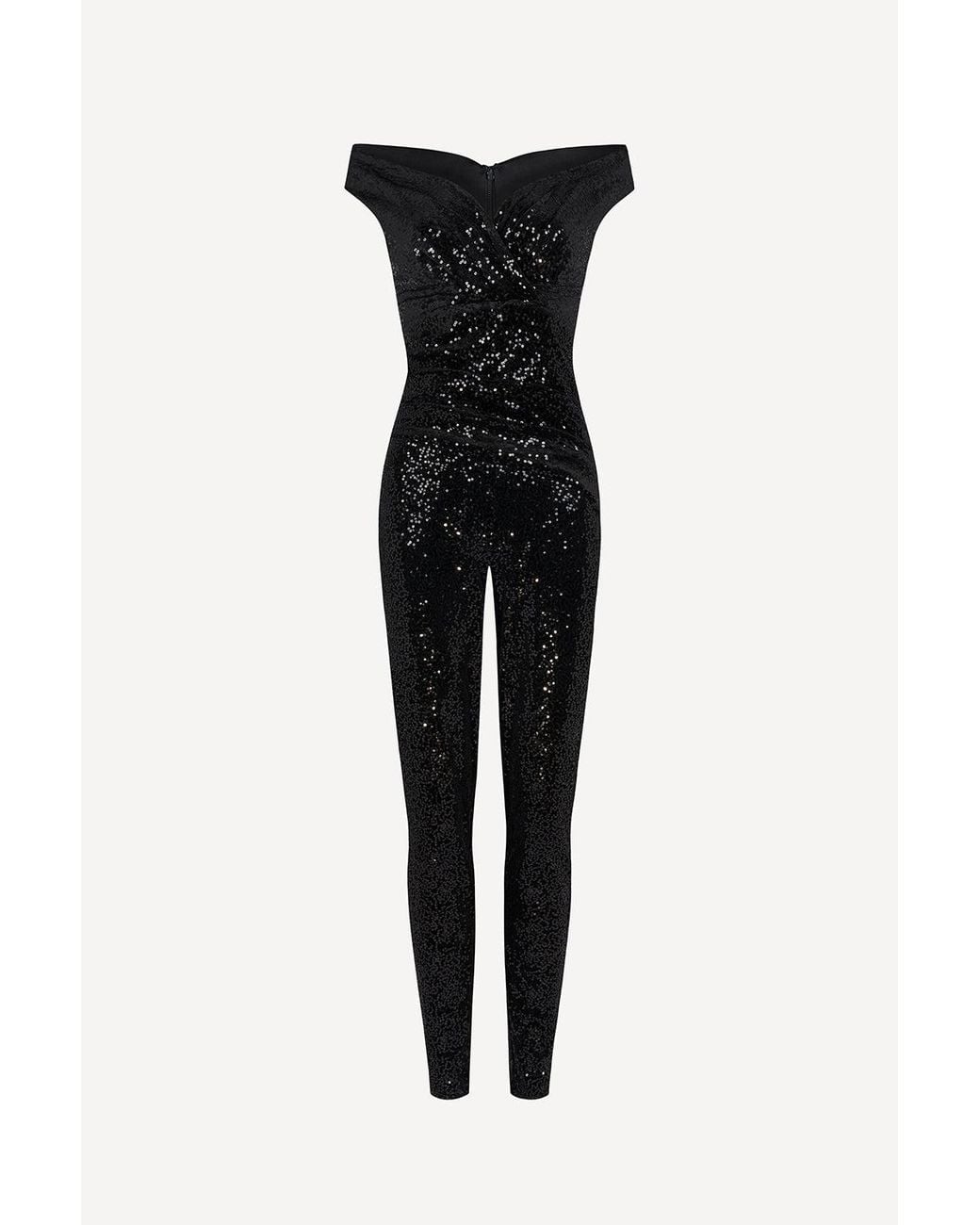 Pretty Eccentric Black Femme Totale Sequin Jumpsuit