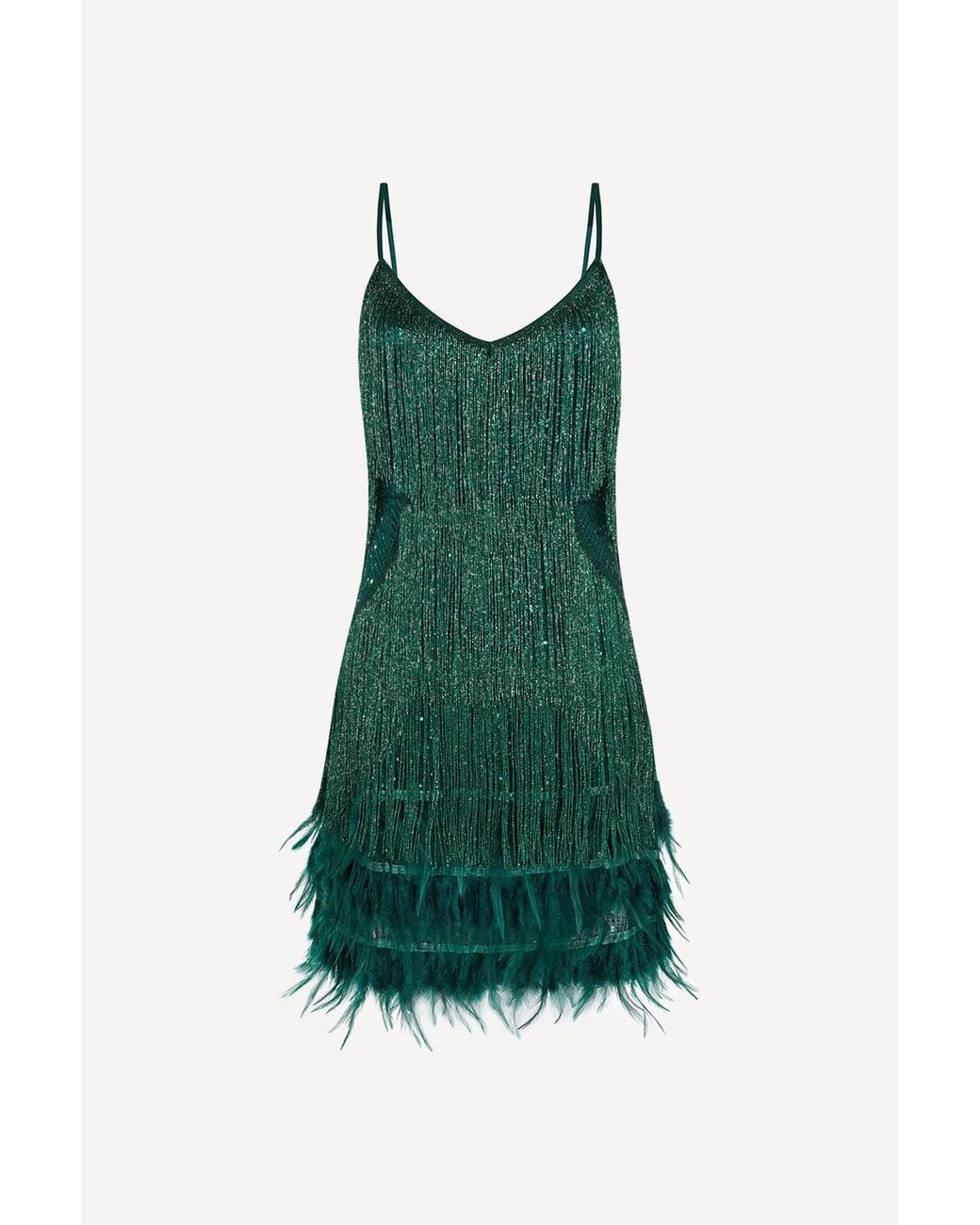 Pretty Eccentric Green Hundred Watt Tassel Dress
