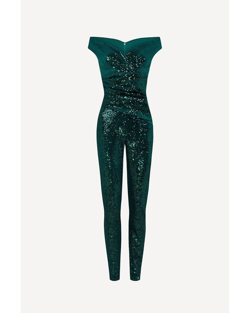 Pretty Eccentric Green Femme Totale Sequin Jumpsuit
