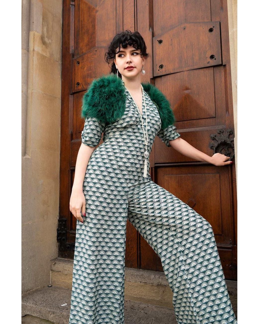 Michelle Corvane Green Mabel Jumpsuit