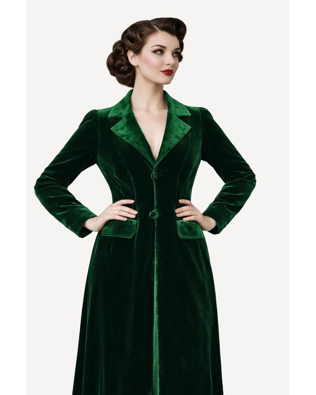 Michelle Corvane Green Opera Coat