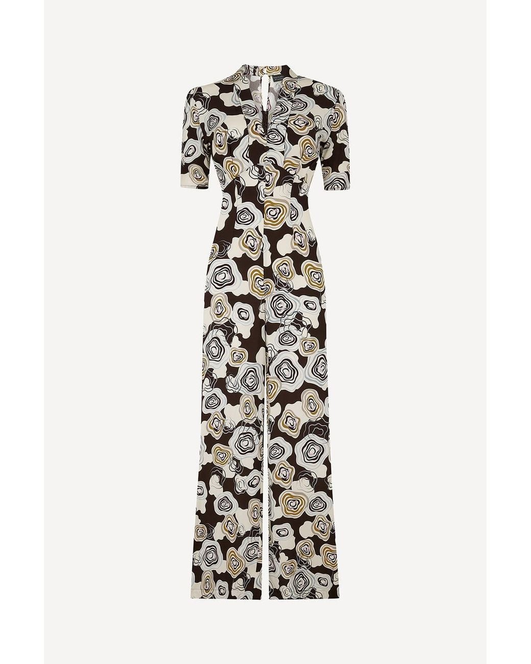 Michelle Corvane White Cloudflower Print Mabel Jumpsuit