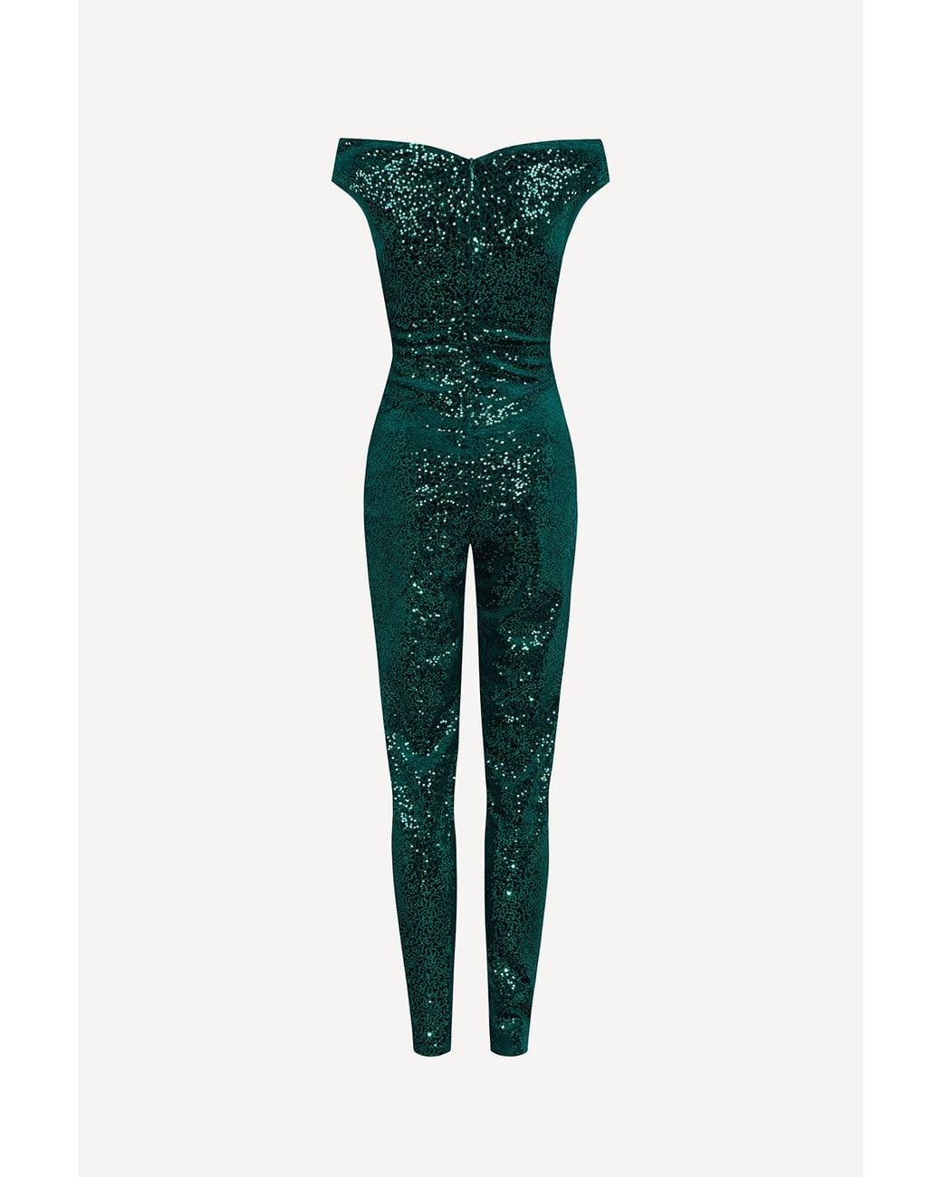 Pretty Eccentric Green Femme Totale Sequin Jumpsuit