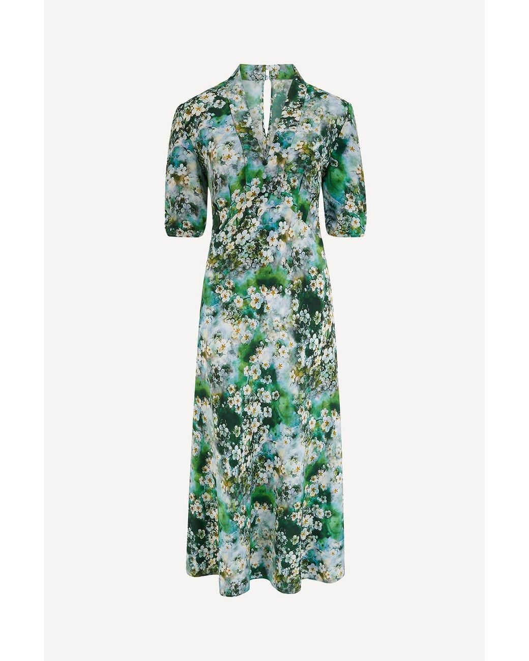 Michelle Corvane Green Watercolour Floral Sadie Dress