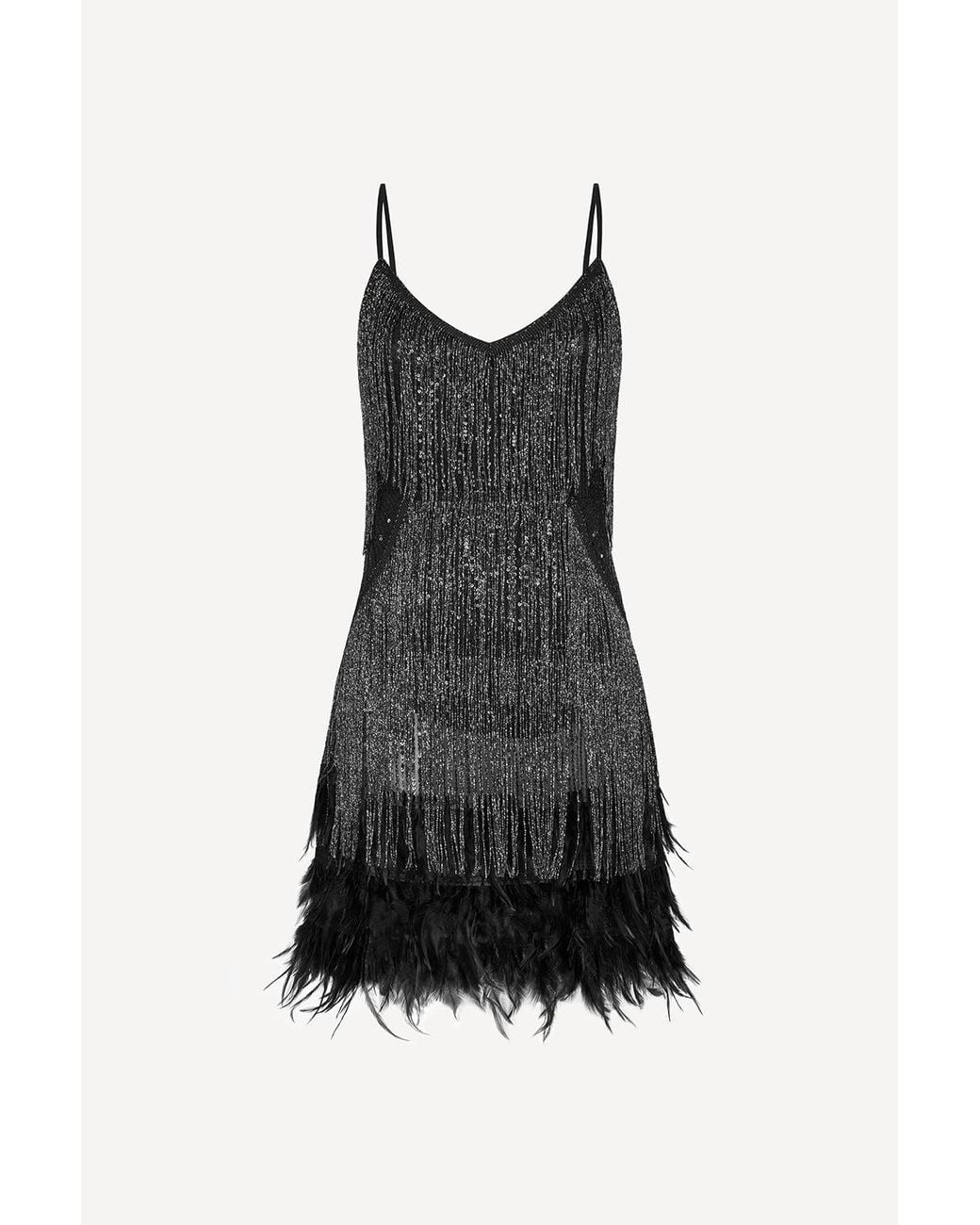 Pretty Eccentric Black Hundred Watt Tassel Dress