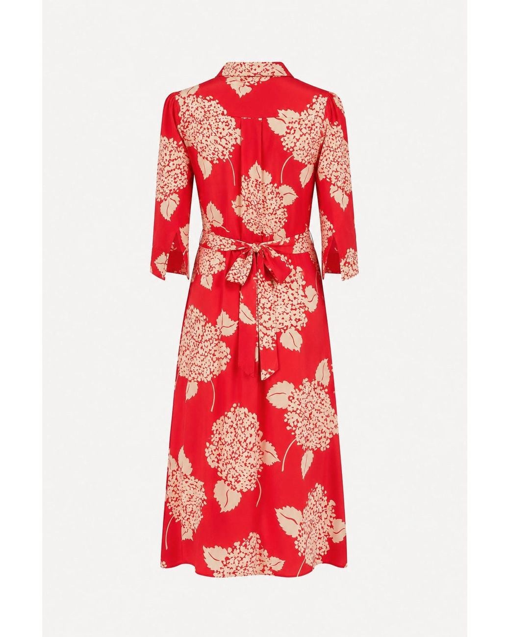 Michelle Corvane Red Hydrangea Print Vera Shirt Dress