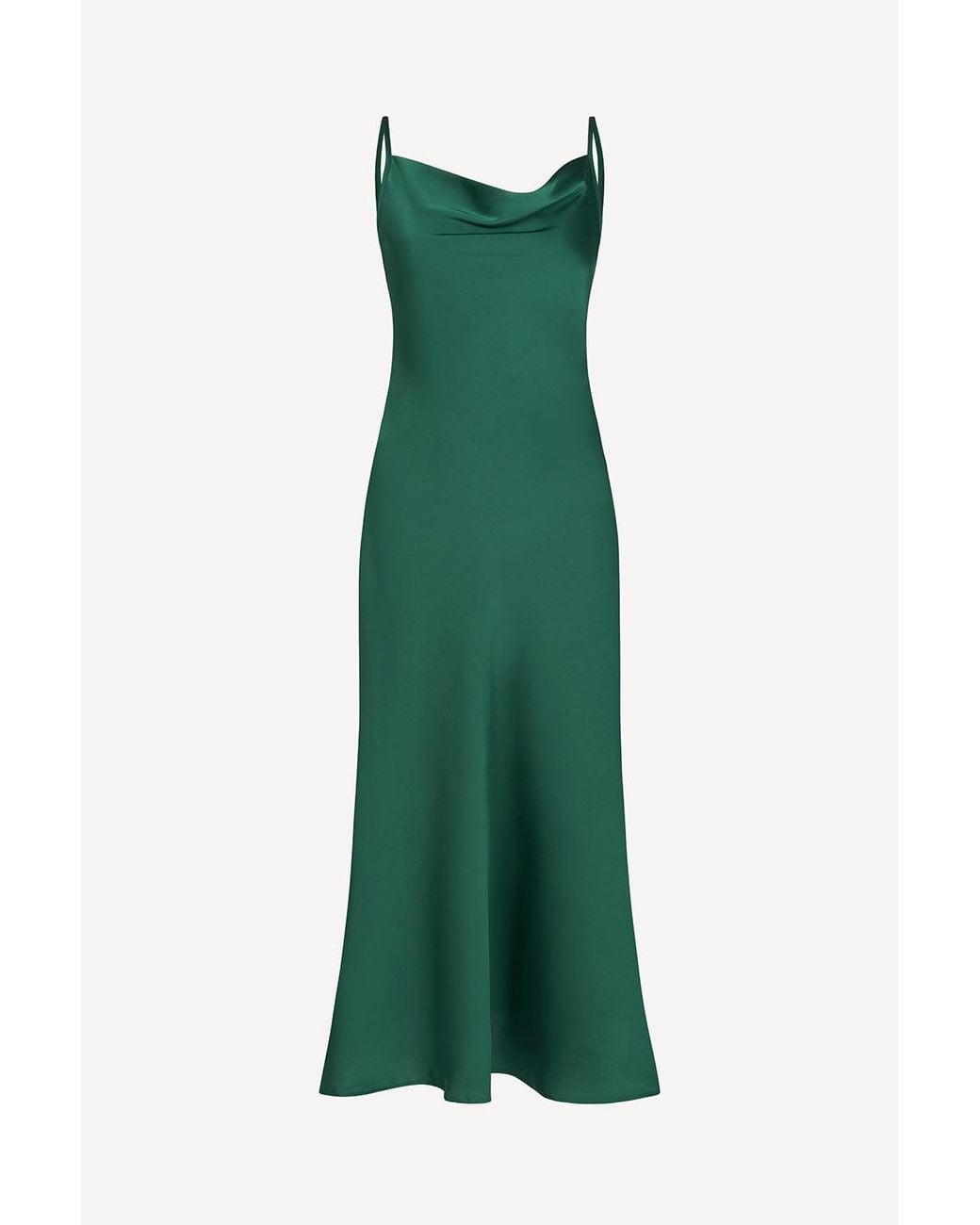 Michelle Corvane Green Aurelia Satin Slip Dress