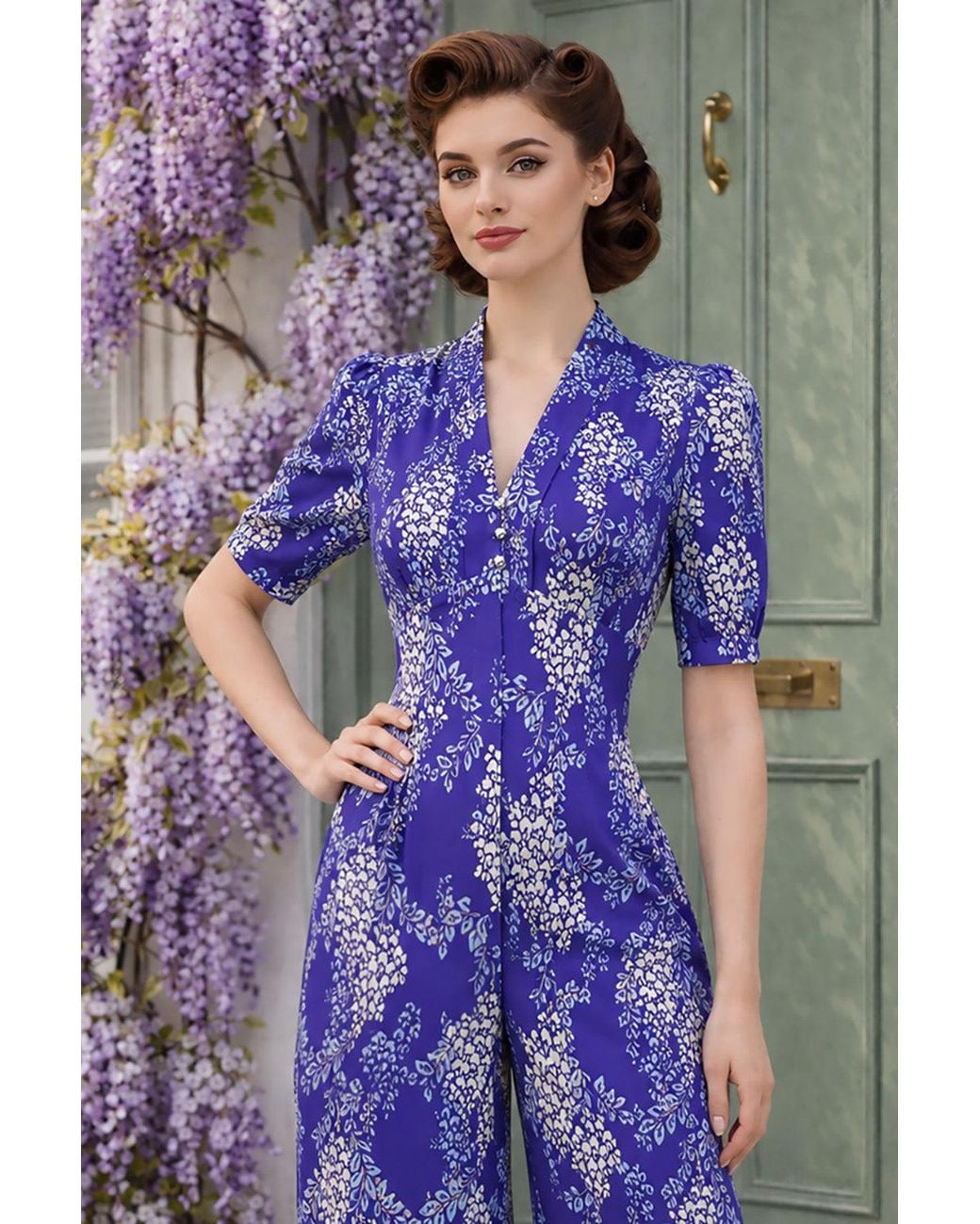 Michelle Corvane Blue Mabel Jumpsuit