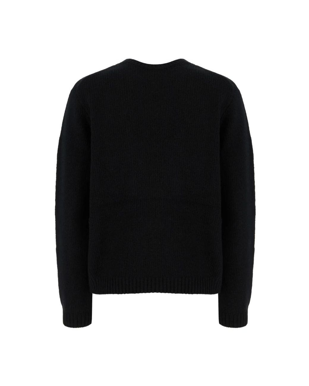 Maison Kitsuné Black Round-Neck Knitwear