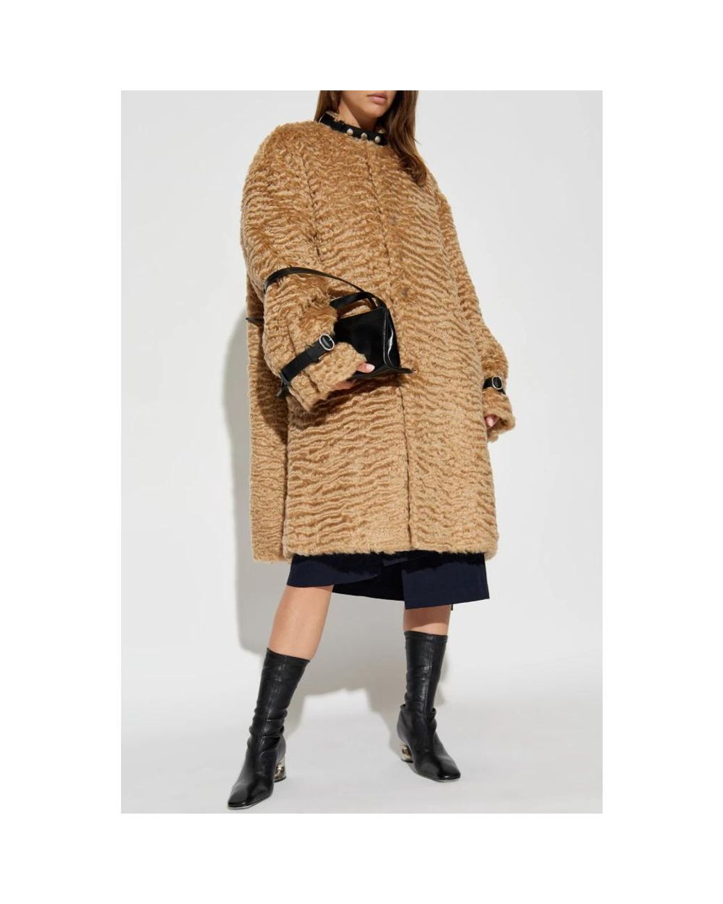 Jil Sander Natural Faux Fur & Shearling Jackets