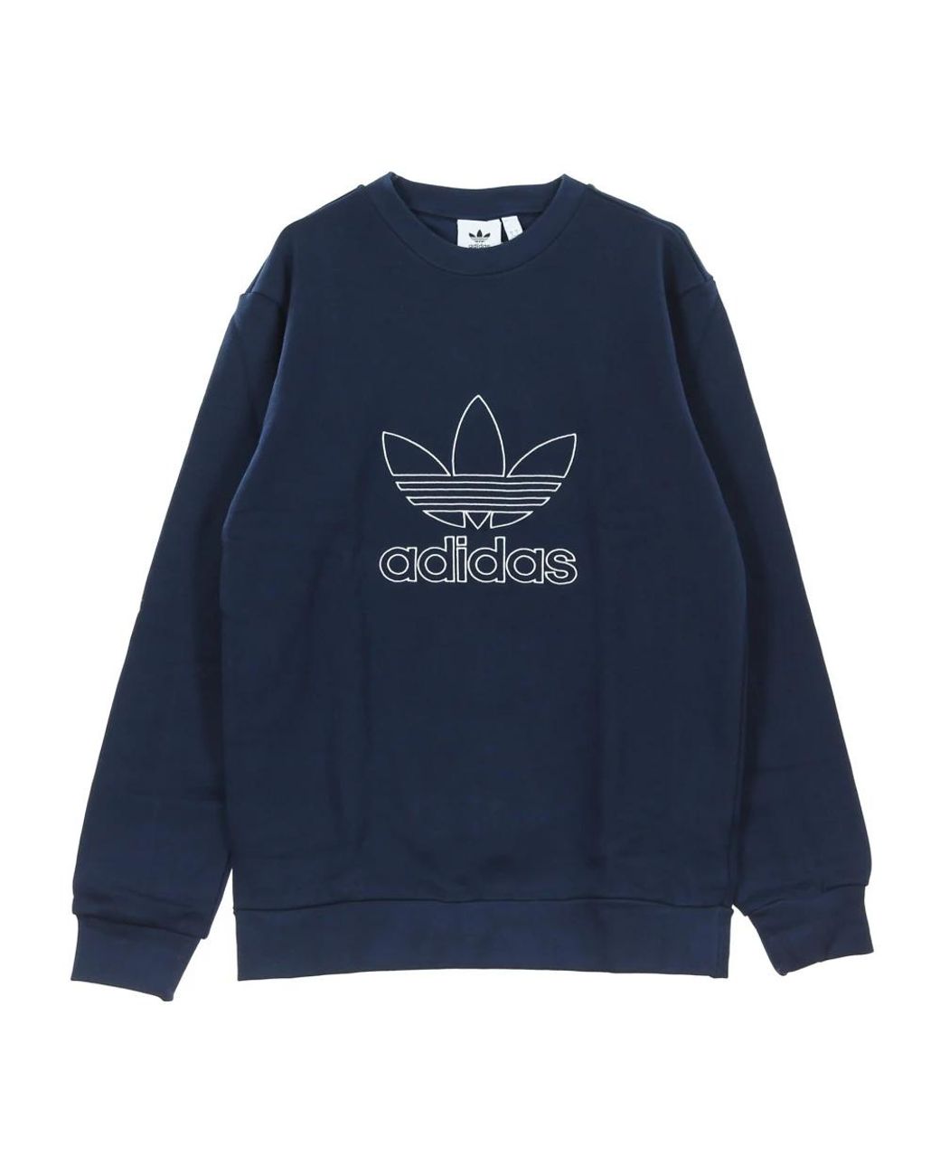 Adidas Hoodies & Sweatvesten ,Blauw ,Crewneck Sweatshirt Outline Crew in het Blue voor heren