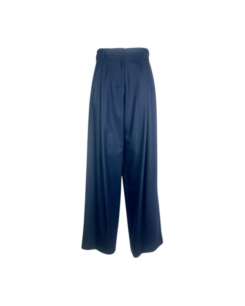 Max Mara Broeken ,Blauw ,Wol Wide Leg Broeken in het Blue