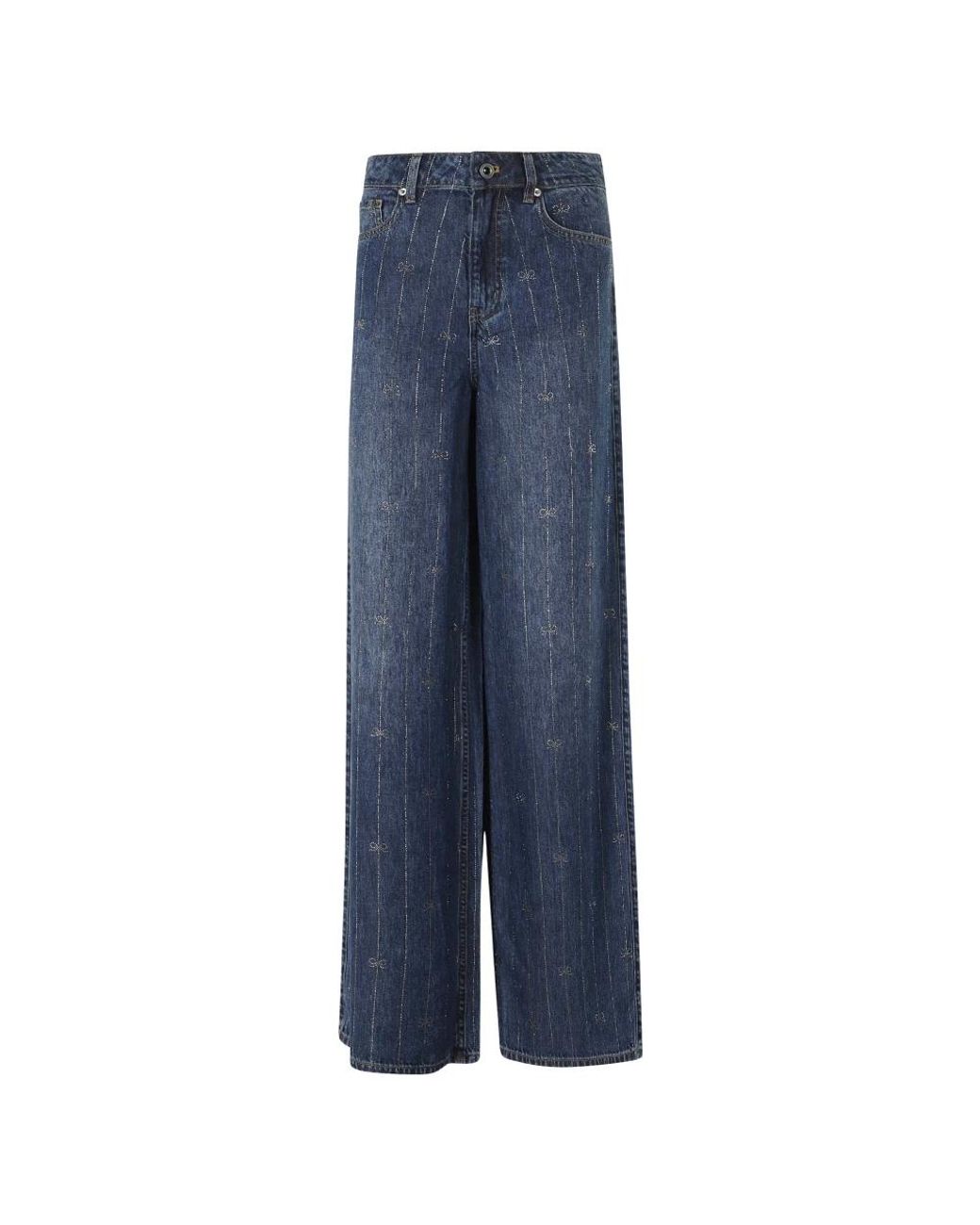 Self-Portrait Blue Wide Jeans