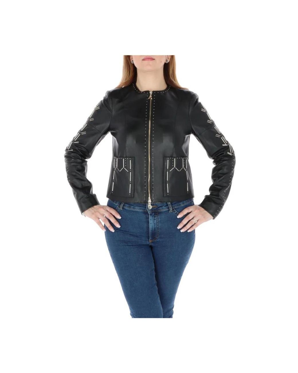 Patrizia Pepe Black Leather Jackets
