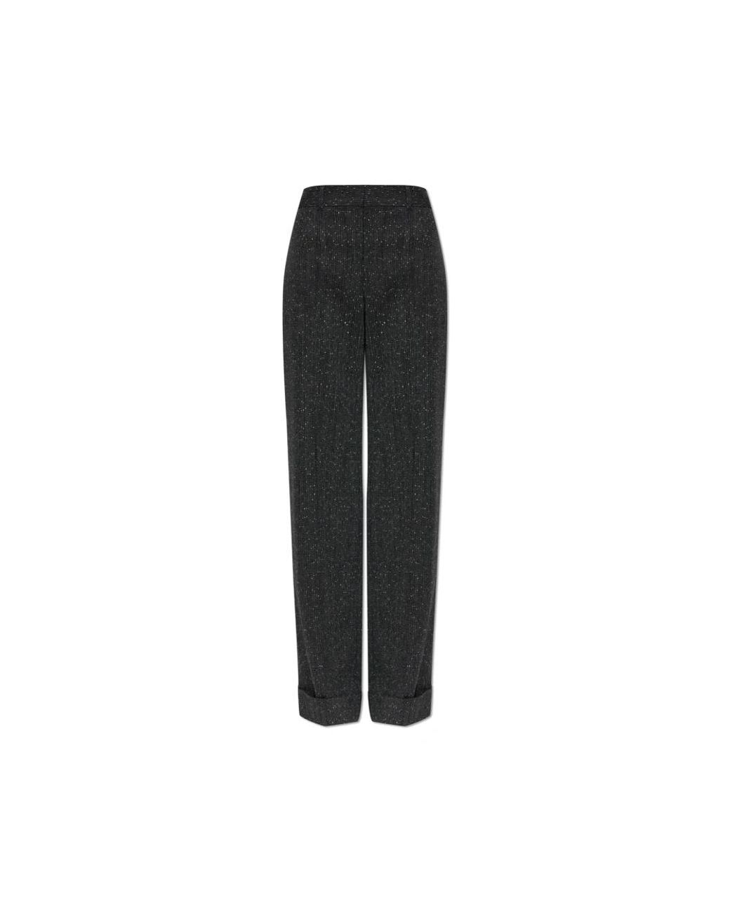 McQueen Broeken ,Grijs ,Wol Wolbroek Met Verticale Stiksels Op De Pijpen in het Black
