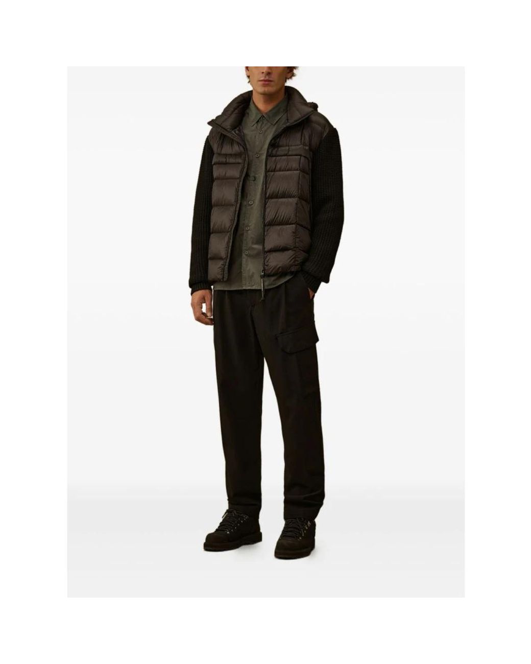 C P Company Black Straight Trousers for men