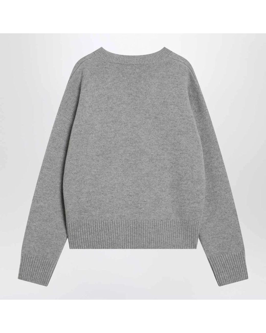 AMI Gray V-Neck Knitwear