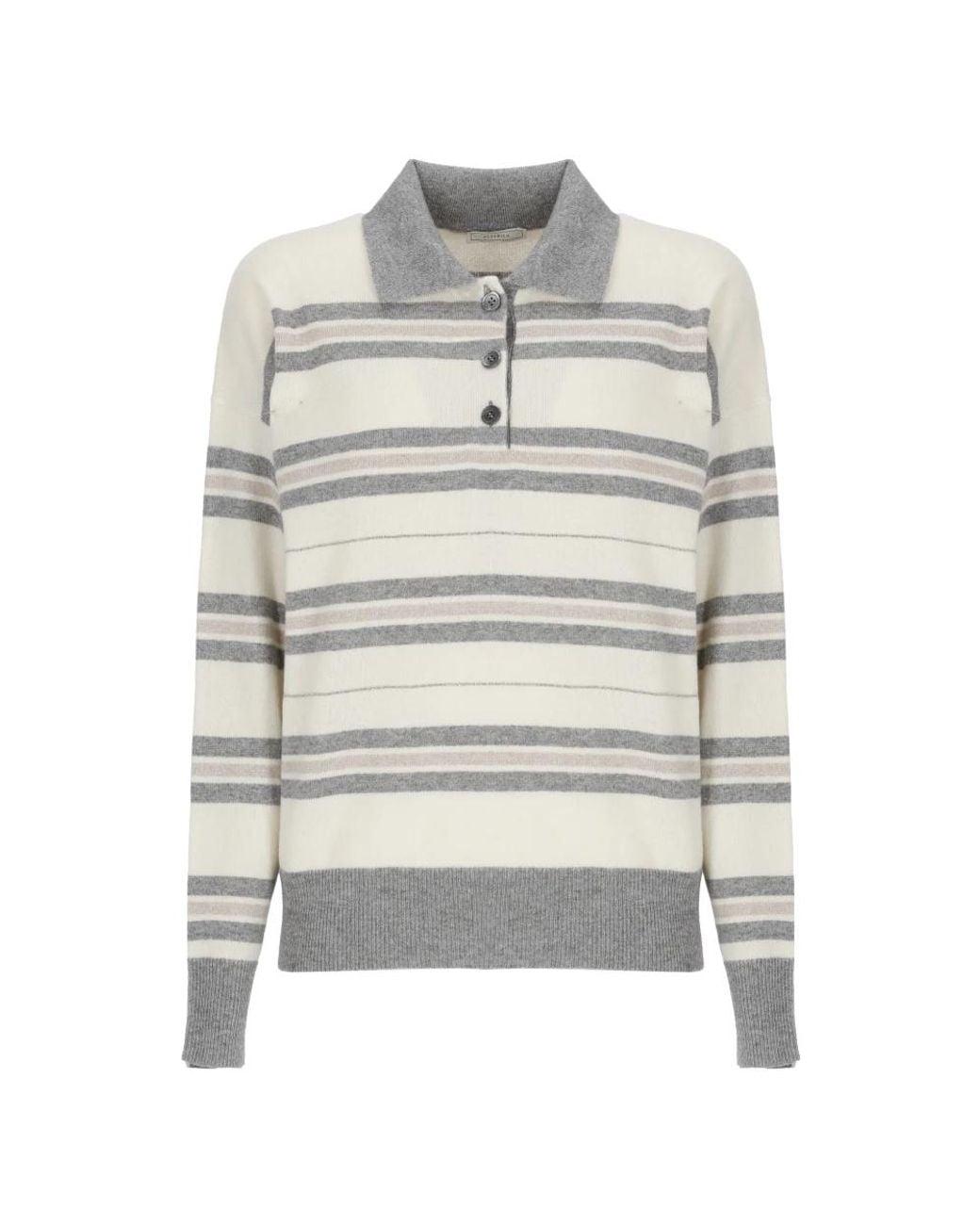 Peserico Gray V-Neck Knitwear