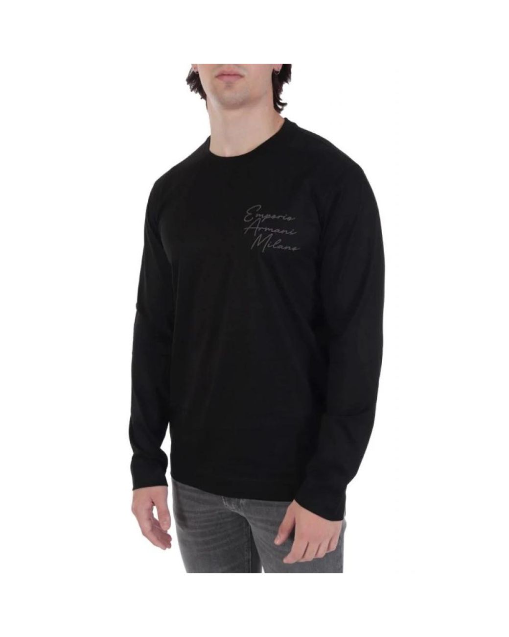 Emporio Armani Black Long Sleeve T-Shirts for men