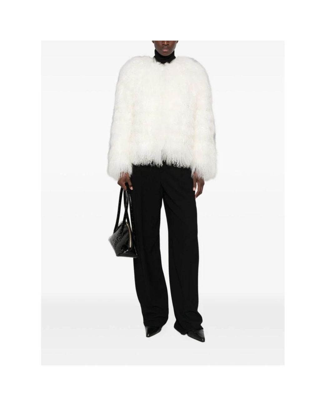 Ermanno Scervino White Faux Fur & Shearling Jackets