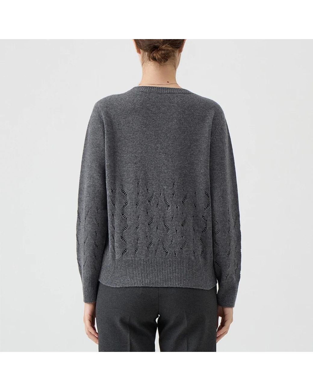 Le Tricot Perugia Gray Round-Neck Knitwear