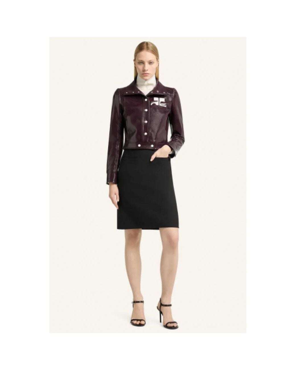 Leather Jackets Courreges de color Brown