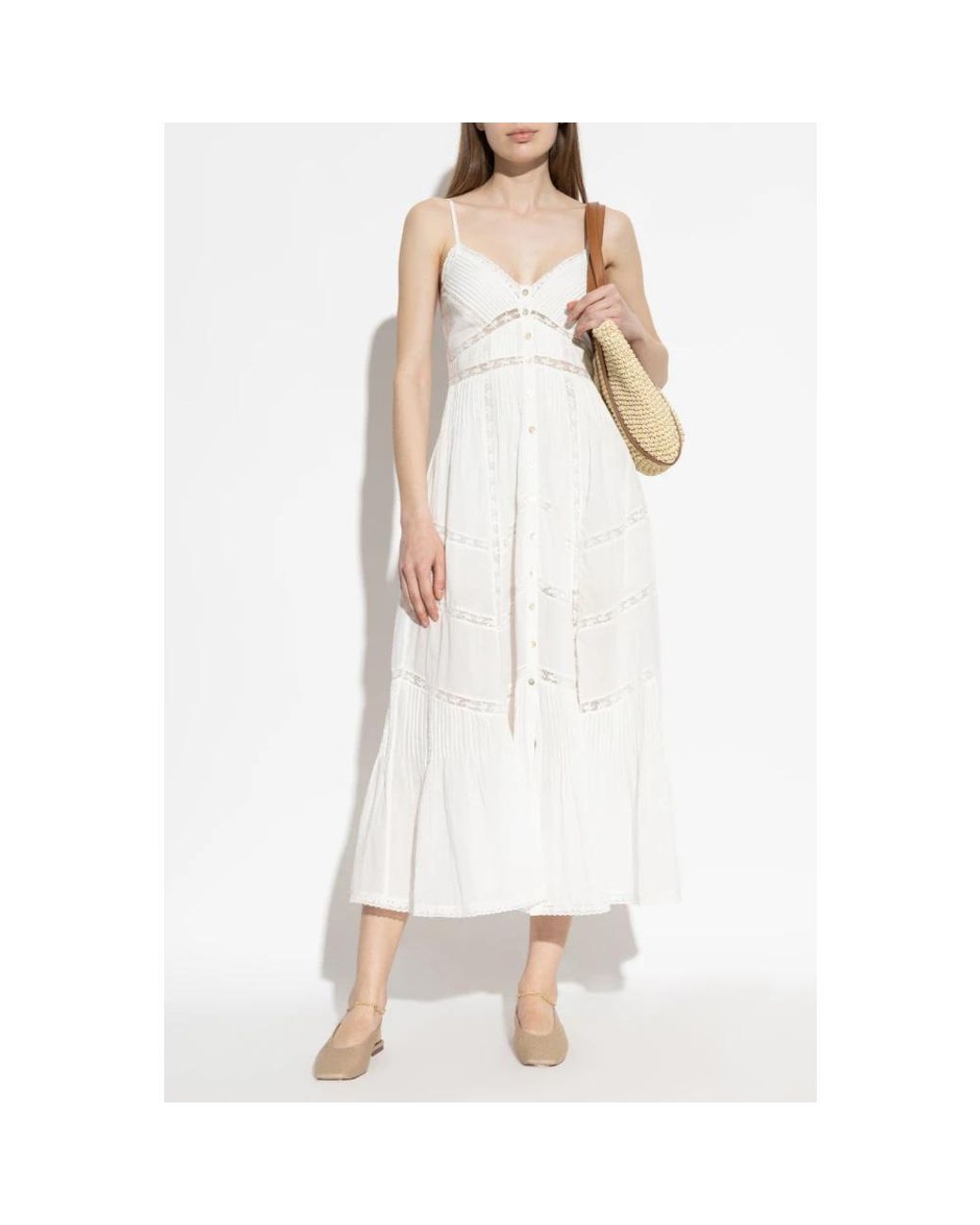 Midi Dresses di LoveShackFancy in White