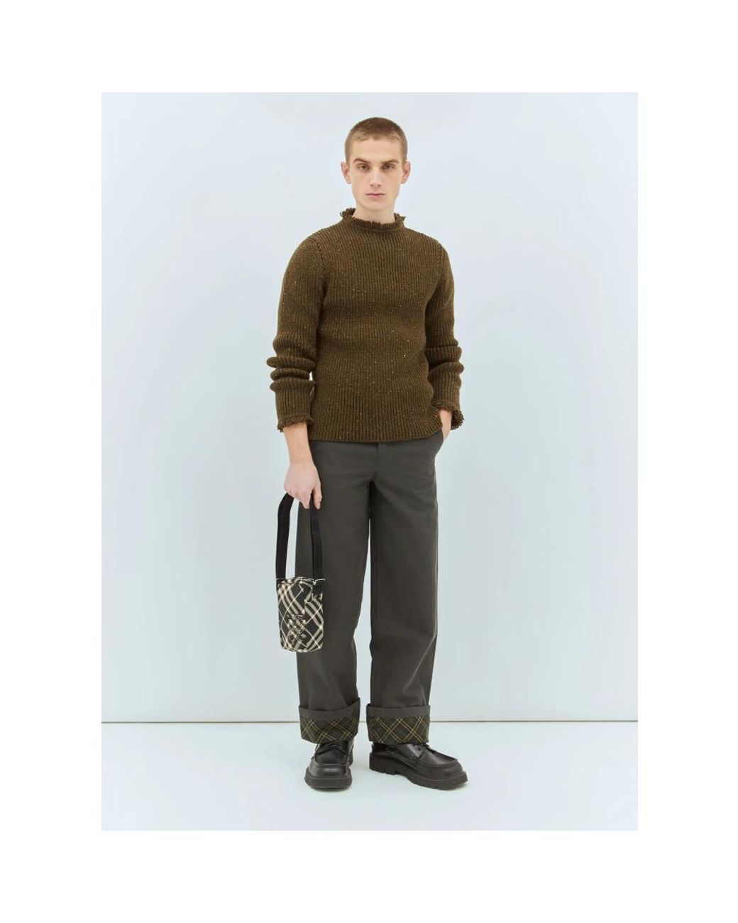 Burberry Brown Round-Neck Knitwear for men
