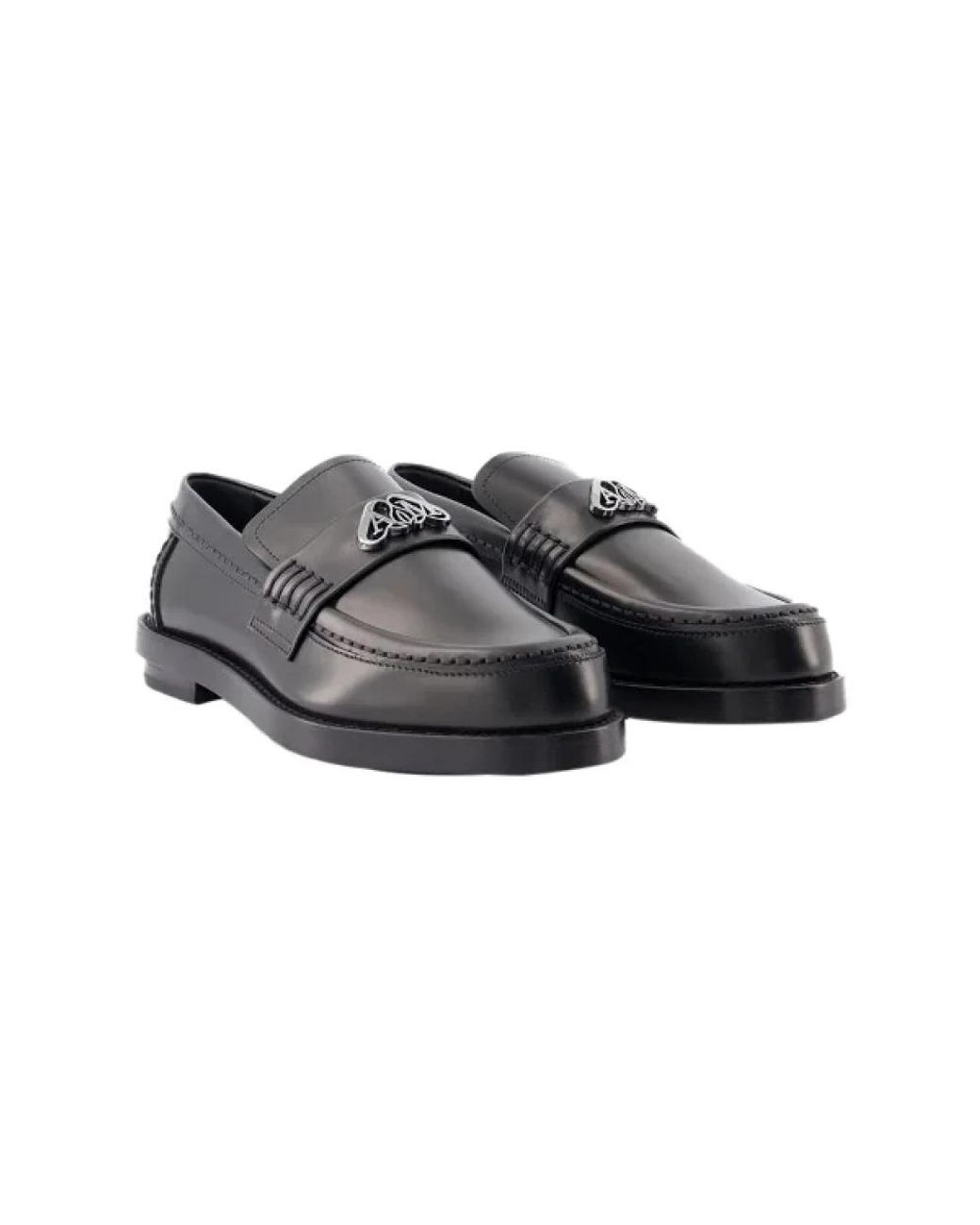 McQueen Black Leder flats