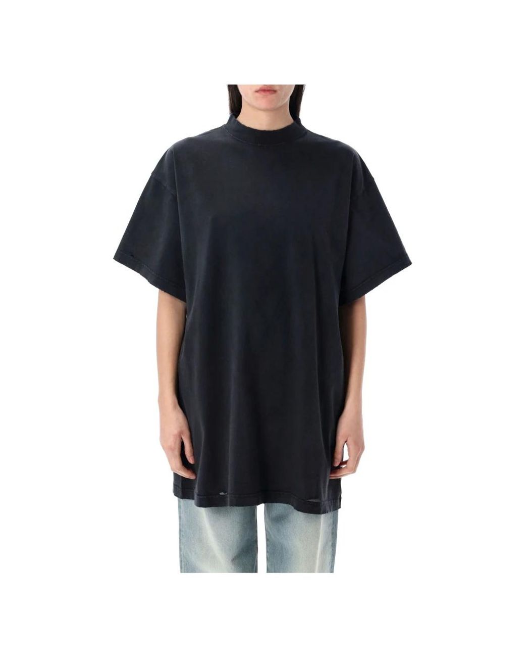 Balenciaga Painted Vintage Oversize T-Shirt in Black | Lyst