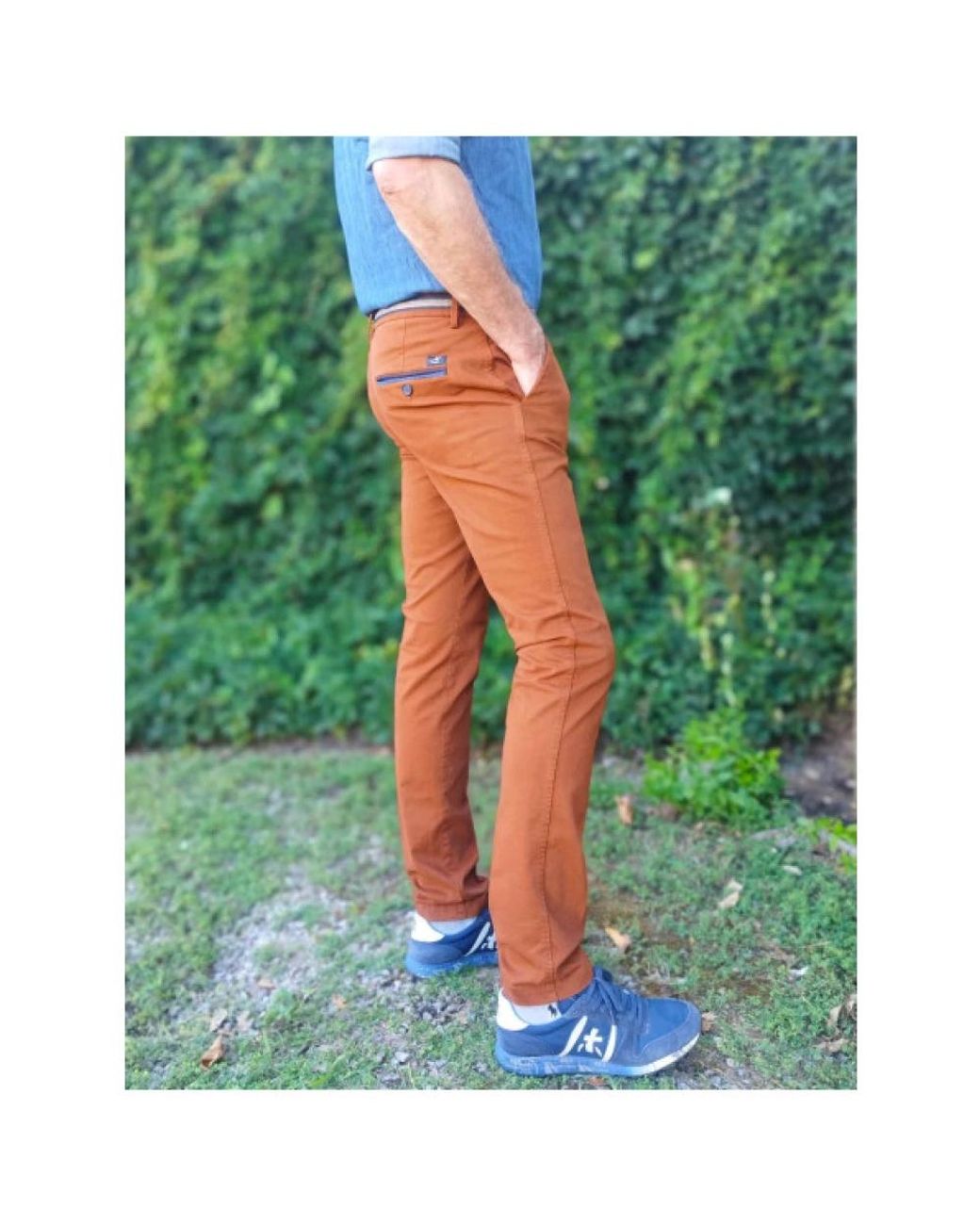 Mason's Blue Slim-Fit Trousers for men