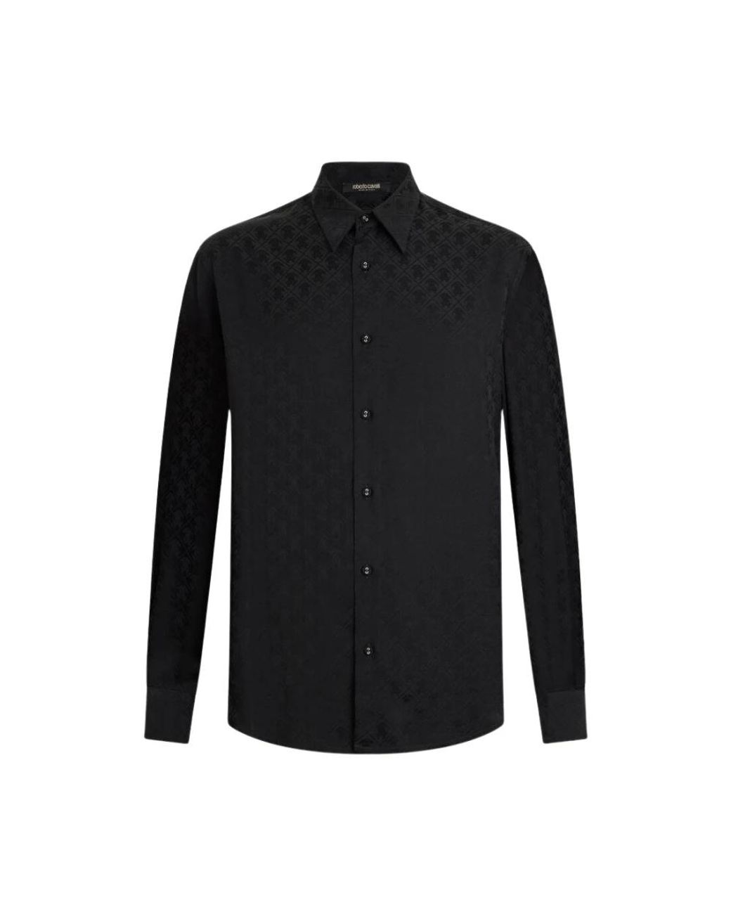 Roberto Cavalli Monogram Mirror Snake Shirt in het Black voor heren