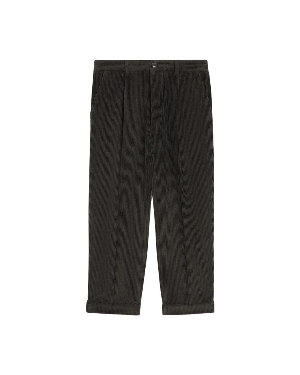 AMI Geplooide Broek Met Cuffs in het Black voor heren