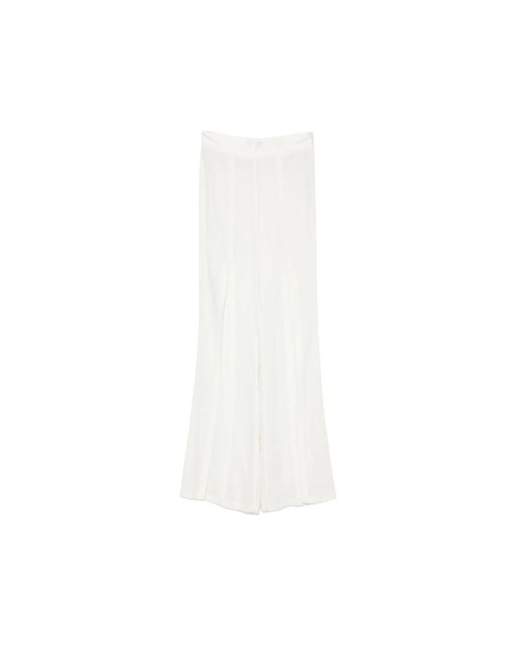 SIMONA CORSELLINI White Wide Trousers