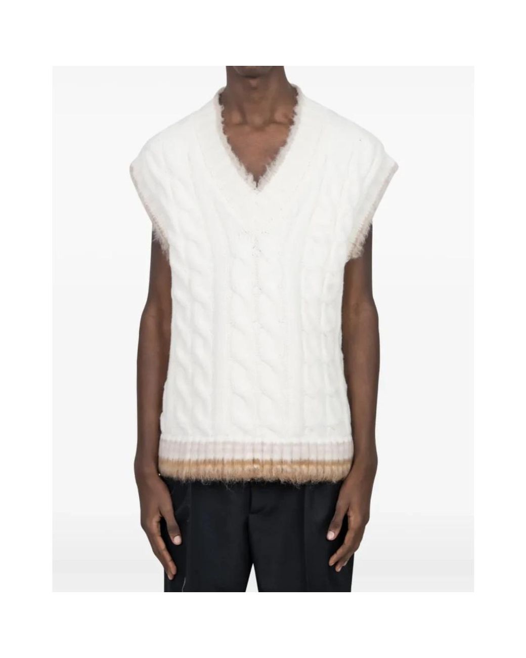 Lacoste White Sleeveless Jumpers for men