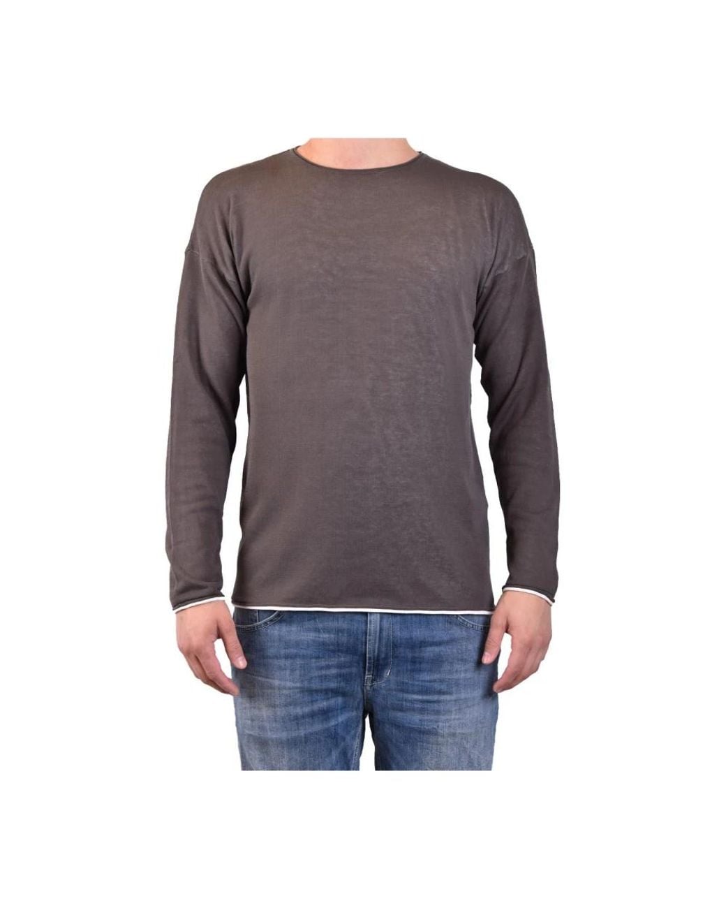 Isabel Benenato Gray Round-Neck Knitwear for men