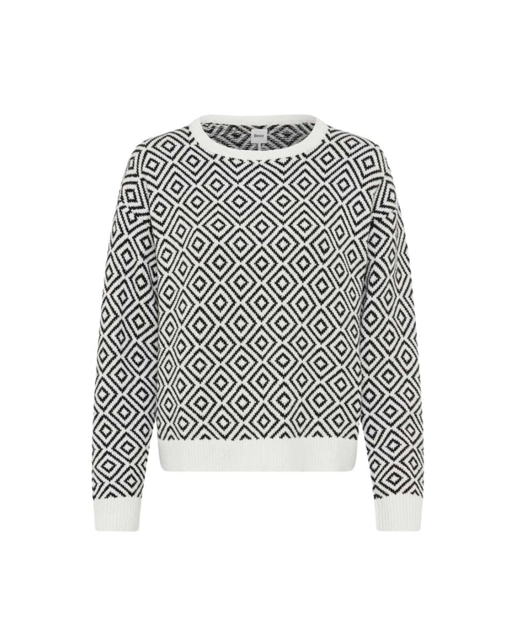 Brax Black Retro-Charme Strickpullover