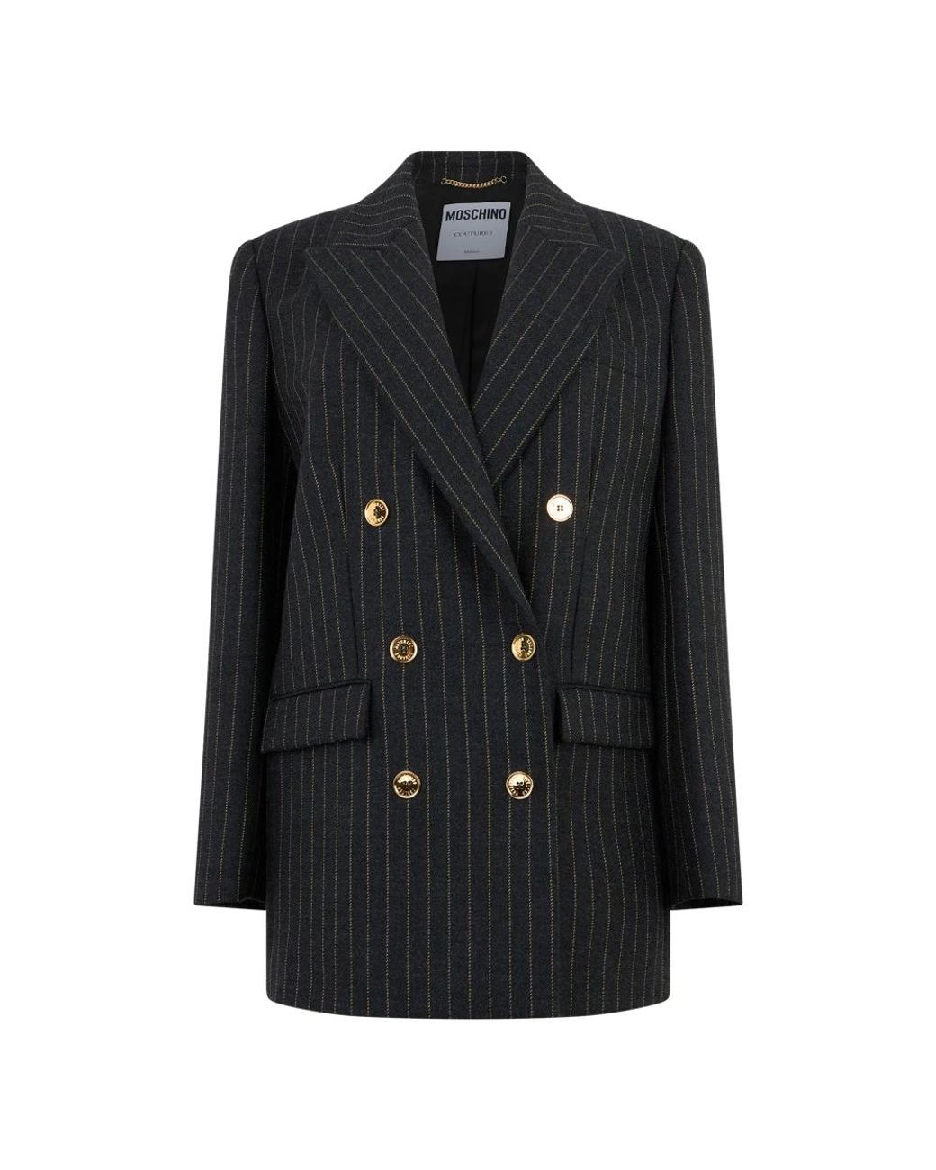 Moschino Dubbele Rij Knopen Jas in het Black