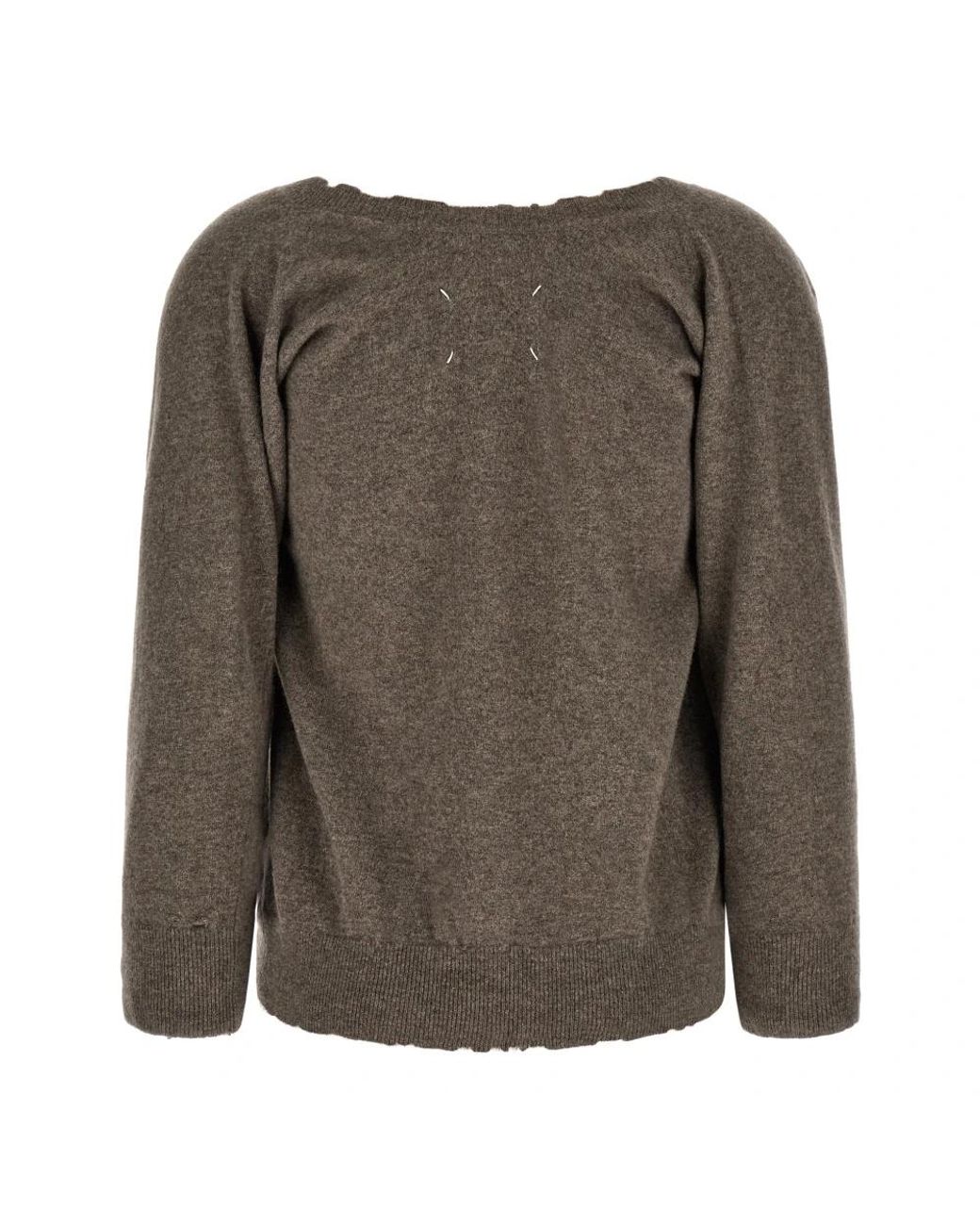 Maison Margiela Green V-Neck Knitwear