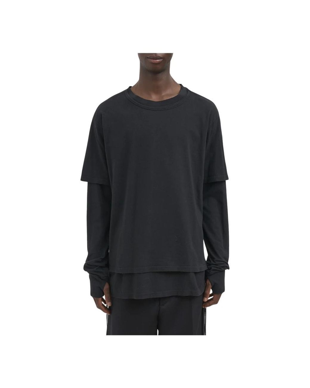 Andrea Ya'aqov Black Long Sleeve T-Shirts for men