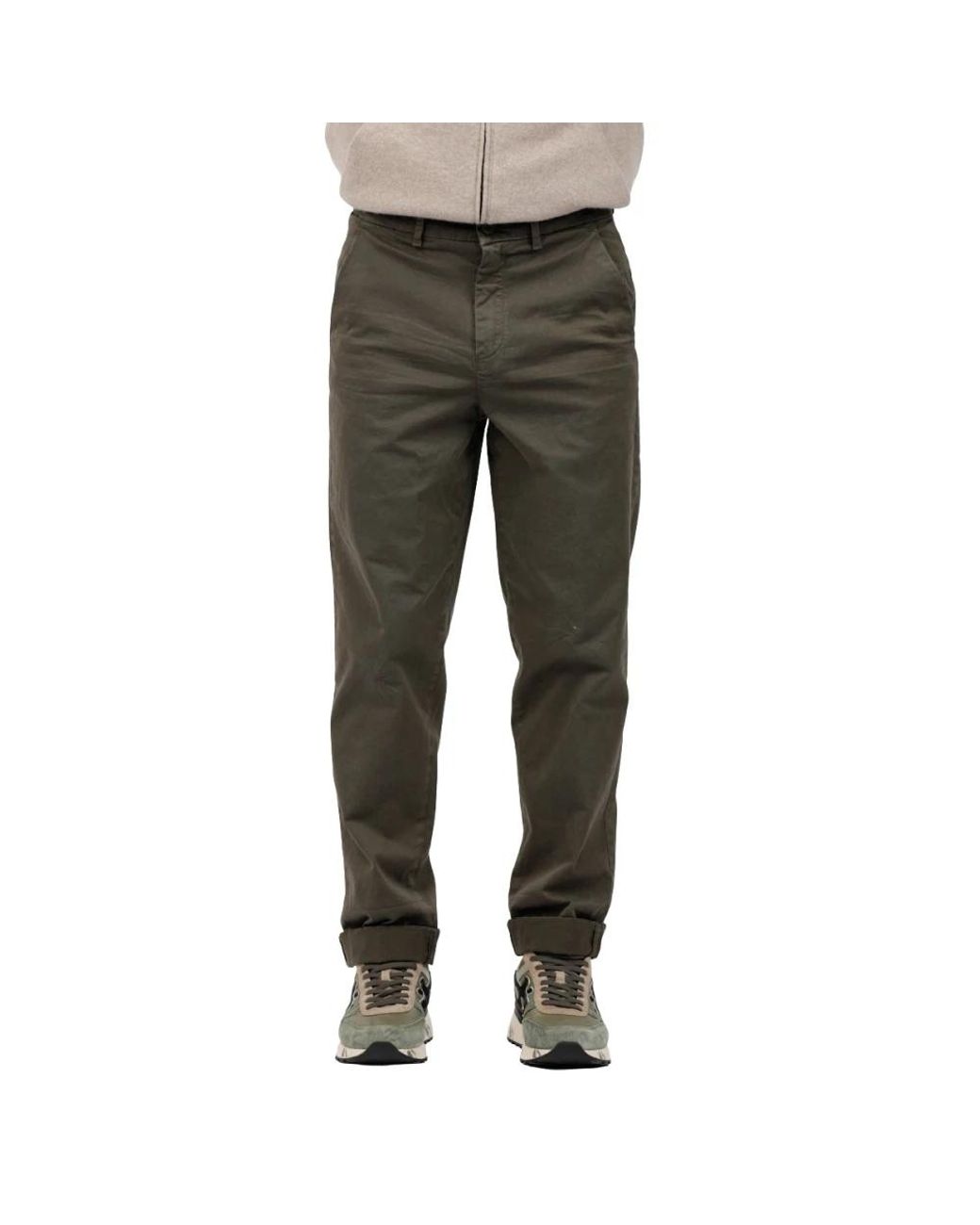 Mason's Green Straight Trousers for men