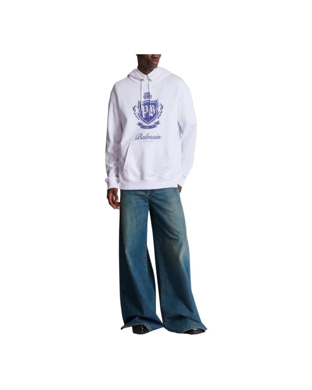Balmain Blue Hoodies for men