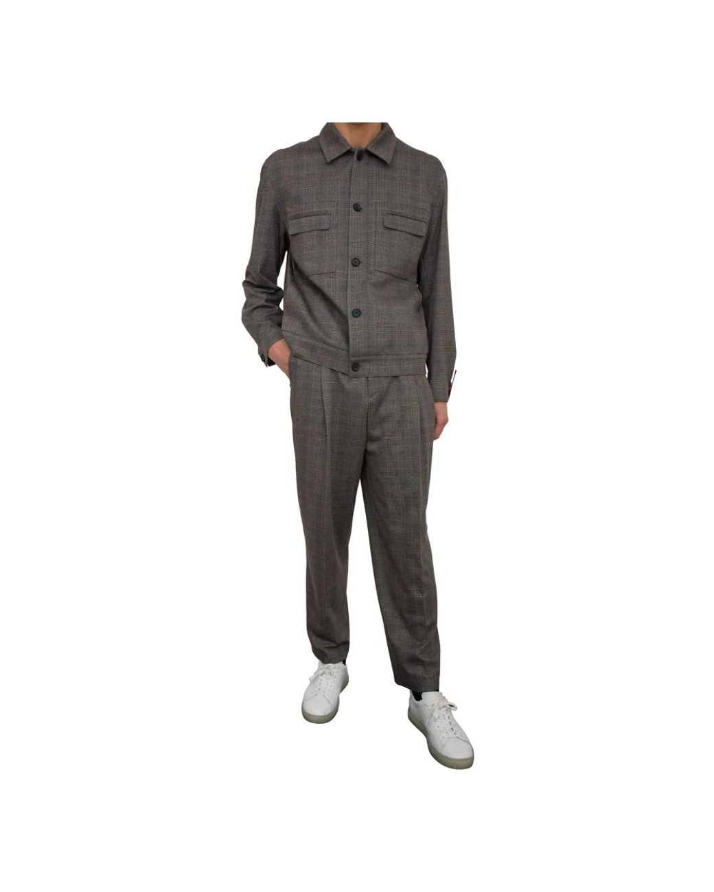 Boss Gray Single Breasted Suits for men
