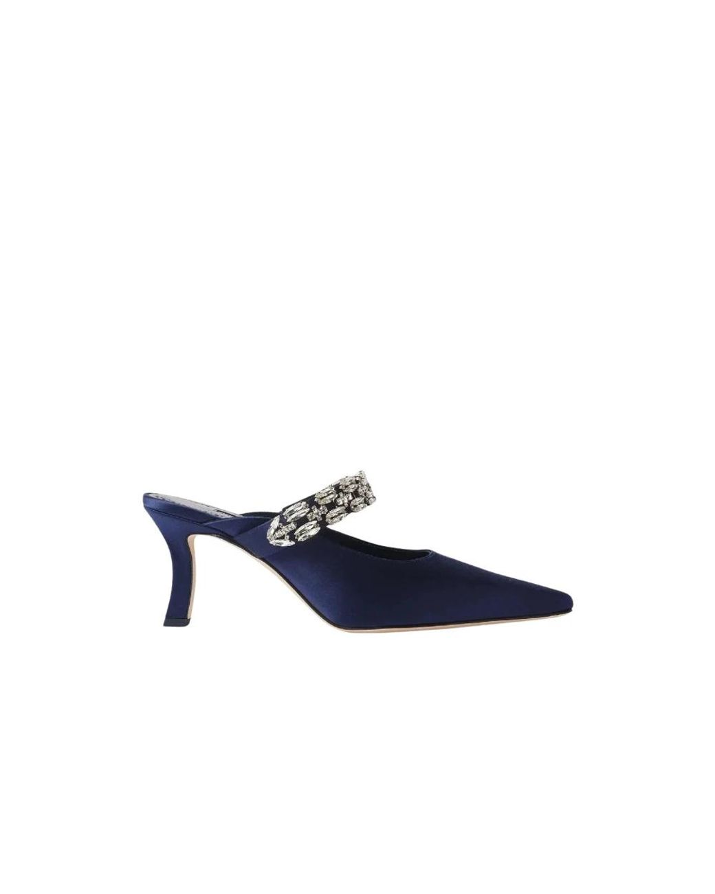 Manolo Blahnik Blue Heeled Mules