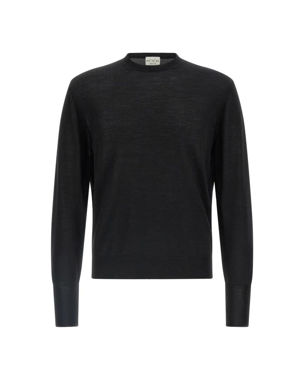 Ma'ry'ya Black Round-Neck Knitwear for men