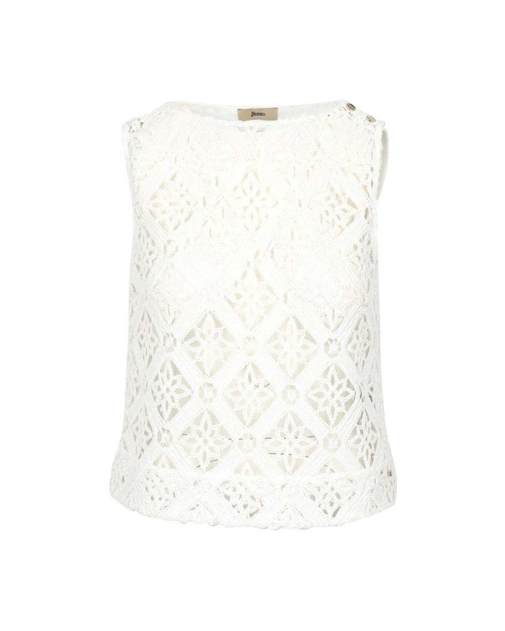 Sleeveless Tops Herno de color White